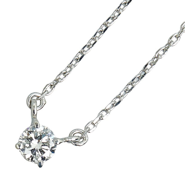 Pt900 プラチナ ダイヤ0.23ct 1P プチ ネックレス レディース 【中古】