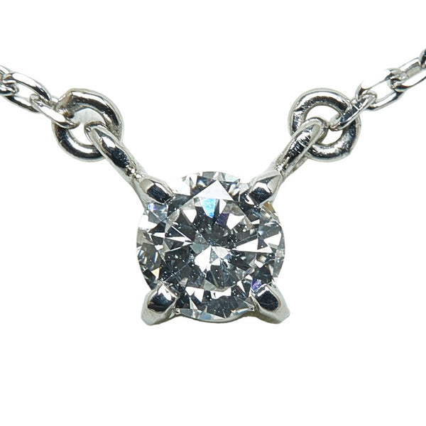 Pt900 プラチナ ダイヤ0.23ct 1P プチ ネックレス レディース 【中古】
