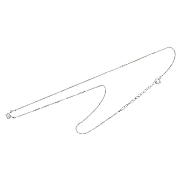Pt900 プラチナ ダイヤ0.23ct 1P プチ ネックレス レディース 【中古】
