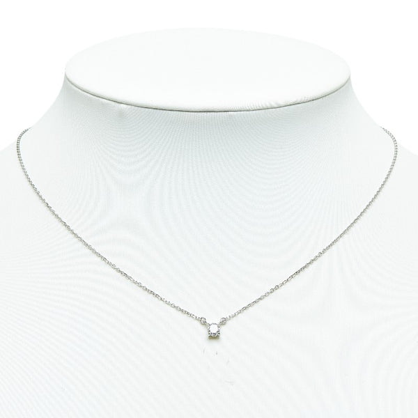 Pt900 プラチナ ダイヤ0.23ct 1P プチ ネックレス レディース 【中古】