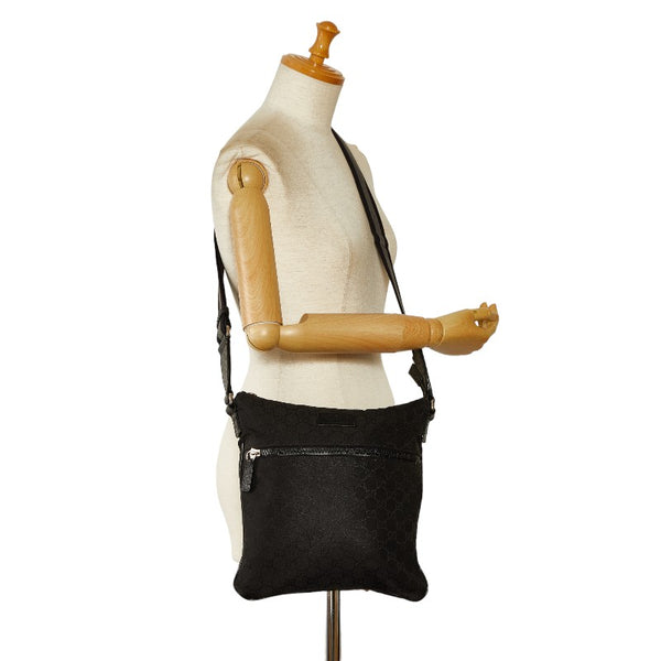 グッチ GGナイロン G1XHN ショルダーバッグ 509639 ブラック ナイロン レザー レディース GUCCI 【中古】