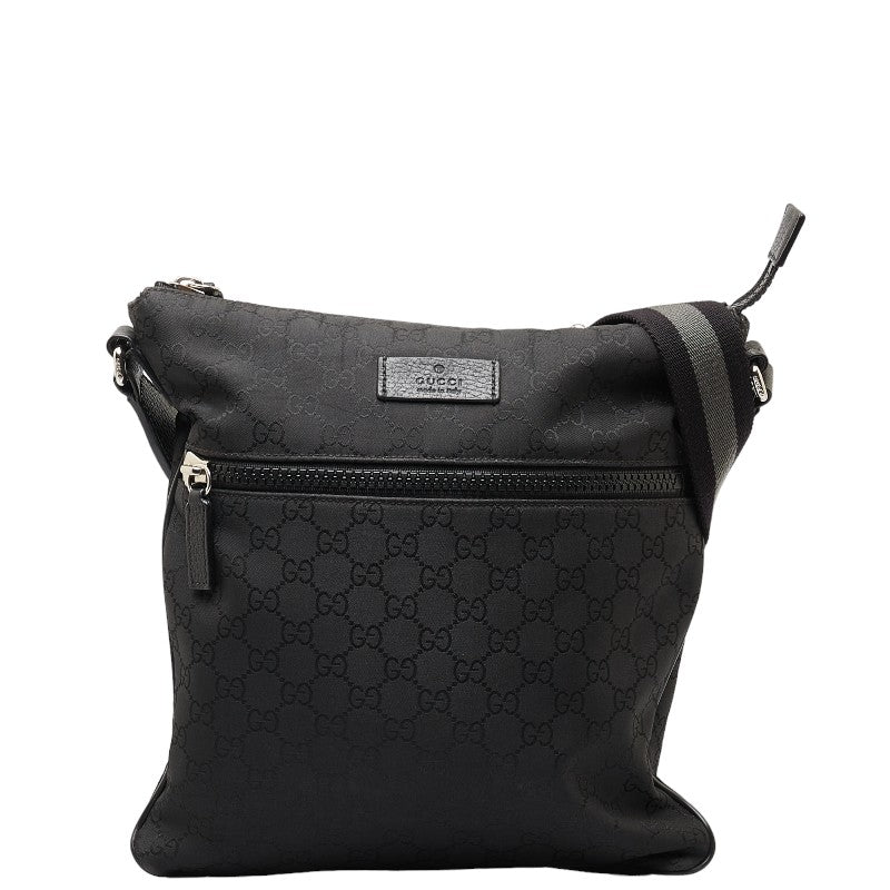 グッチ GGナイロン G1XHN ショルダーバッグ 509639 ブラック ナイロン レザー レディース GUCCI 【中古】