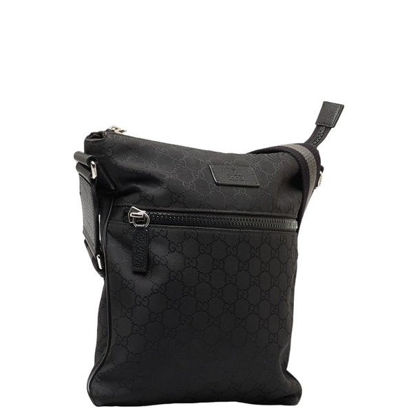 グッチ GGナイロン G1XHN ショルダーバッグ 509639 ブラック ナイロン レザー レディース GUCCI 【中古】