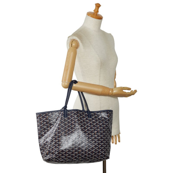 ゴヤール サンルイPM トートバッグ ハンドバッグ ネイビー マルチカラー PVC レザー レディース GOYARD 【中古】