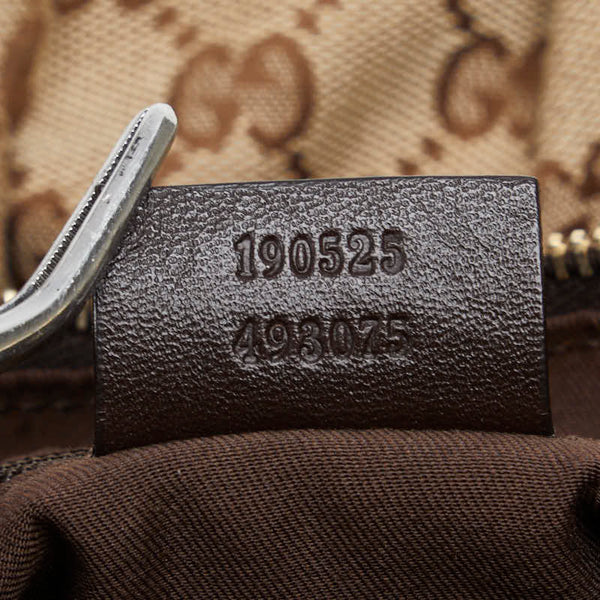 グッチ GGキャンバス アビー ハンドバッグ トートバッグ 190525 ベージュ ブラウン キャンバス レザー レディース GUCCI 【中古】