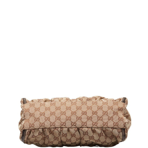 グッチ GGキャンバス アビー ハンドバッグ トートバッグ 190525 ベージュ ブラウン キャンバス レザー レディース GUCCI 【中古】