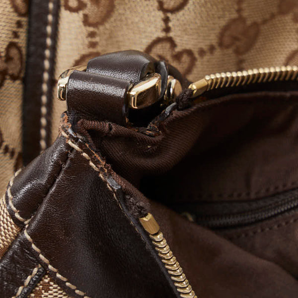 グッチ GGキャンバス アビー ハンドバッグ トートバッグ 190525 ベージュ ブラウン キャンバス レザー レディース GUCCI 【中古】