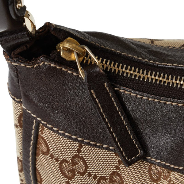 グッチ GGキャンバス アビー ハンドバッグ トートバッグ 190525 ベージュ ブラウン キャンバス レザー レディース GUCCI 【中古】