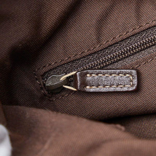 グッチ GGキャンバス アビー ハンドバッグ トートバッグ 190525 ベージュ ブラウン キャンバス レザー レディース GUCCI 【中古】