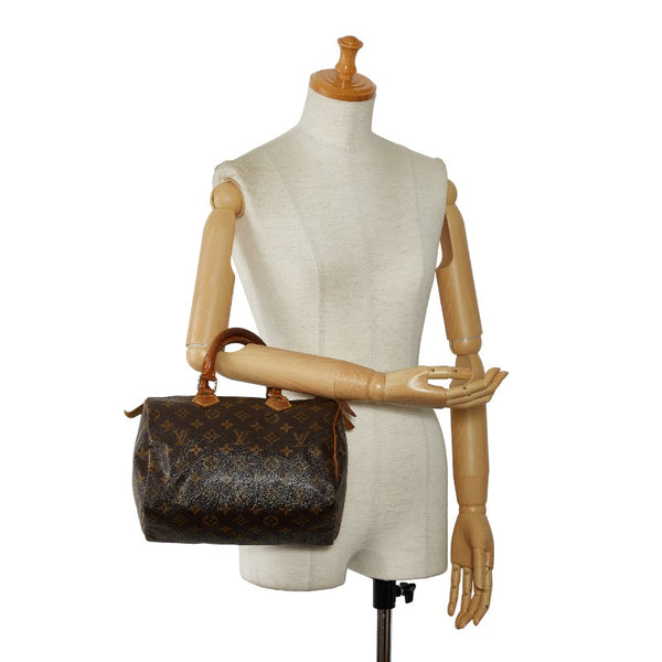 ルイ ヴィトン モノグラム スピーディ25 ミニボストンバッグ ハンドバッグ M41528 ブラウン PVC レザー レディース LOUIS VUITTON 【中古】