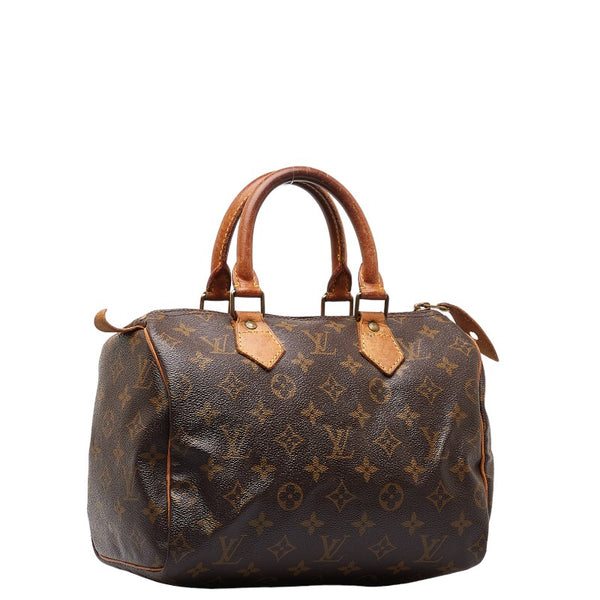 ルイ ヴィトン モノグラム スピーディ25 ミニボストンバッグ ハンドバッグ M41528 ブラウン PVC レザー レディース LOUIS VUITTON 【中古】
