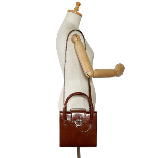 カルティエ パンテール パンサー ハンドバッグ ショルダーバッグ 2WAY ブラウン レザー レディース CARTIER 【中古】