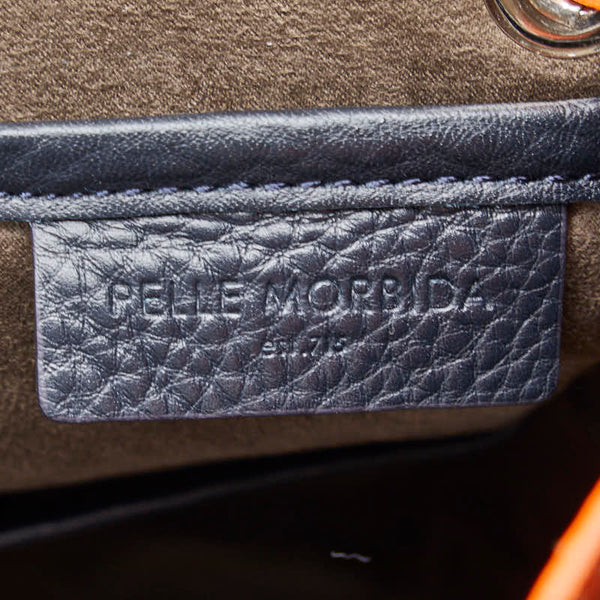 ペッレモルビダ メイデンヴォヤージュ ハンドバッグ ショルダーバッグ 2WAY ネイビー オレンジ レザー レディース PELLE MORBIDA 【中古】