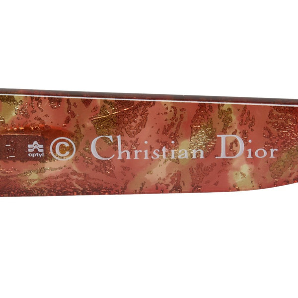 ディオール CDロゴ 金箔 サングラス 2497A30 レッド ブラウン ゴールド プラスチック レディース Dior 【中古】