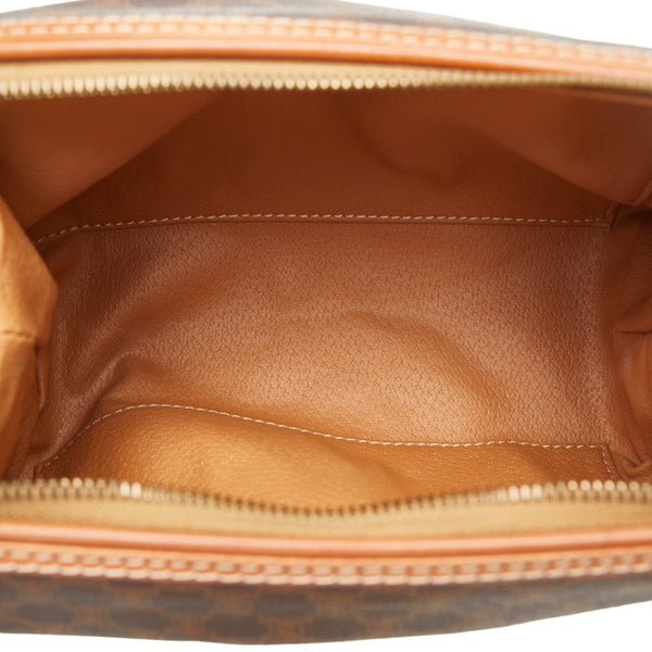セリーヌ マカダム ポーチ コスメポーチ 小物入れ ブラウン PVC レディース CELINE 【中古】