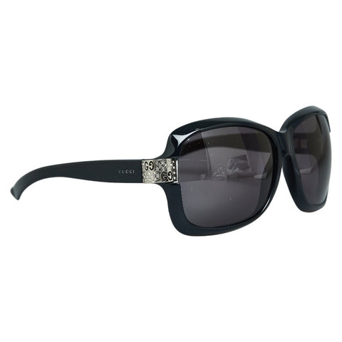 グッチ マイクロGG ラインストーン サングラス GG2985 ブラック シルバー プラスチック レディース GUCCI 【中古】