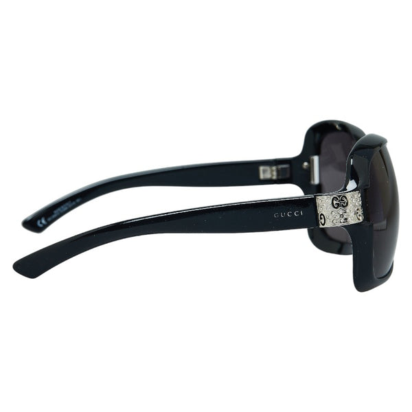 グッチ マイクロGG ラインストーン サングラス GG2985 ブラック シルバー プラスチック レディース GUCCI 【中古】