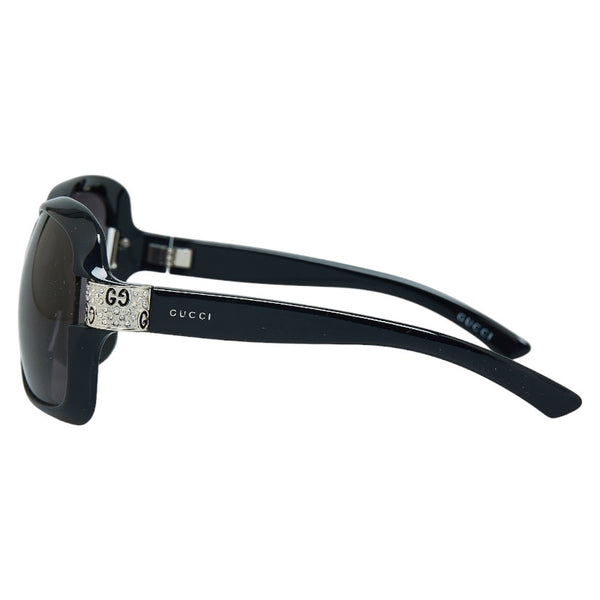 グッチ マイクロGG ラインストーン サングラス GG2985 ブラック シルバー プラスチック レディース GUCCI 【中古】