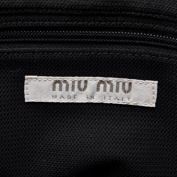 ミュウ ミュウ ハンドバッグ ショルダーバッグ ブラック キャンバス レディース Miu Miu 【中古】