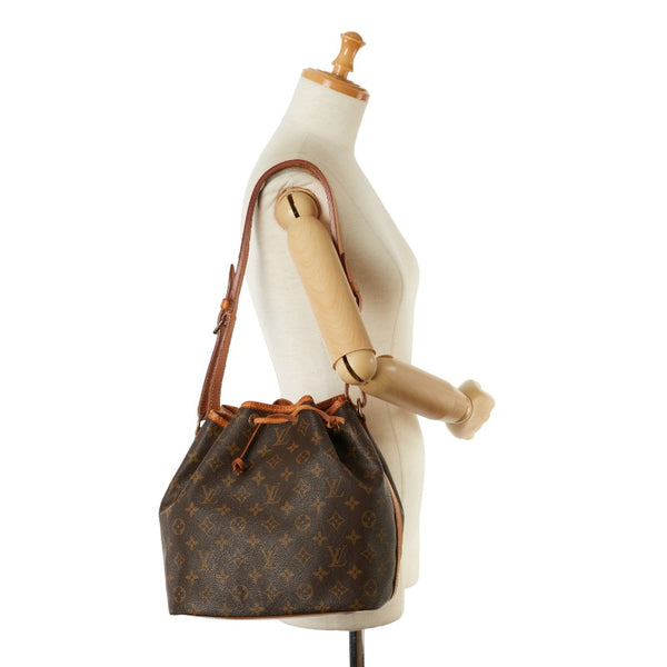 ルイ ヴィトン モノグラム プチノエ ショルダーバッグ M42226 ブラウン PVC レザー レディース LOUIS VUITTON 【中古】