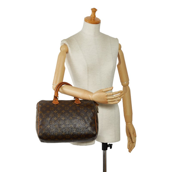 ルイ ヴィトン モノグラム スピーディ30 ハンドバッグ M41526 ブラウン PVC レザー レディース LOUIS VUITTON 【中古】