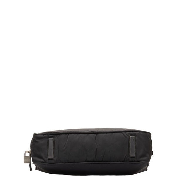 プラダ 三角ロゴプレート ハンドバッグ ブラック ナイロン レディース PRADA 【中古】