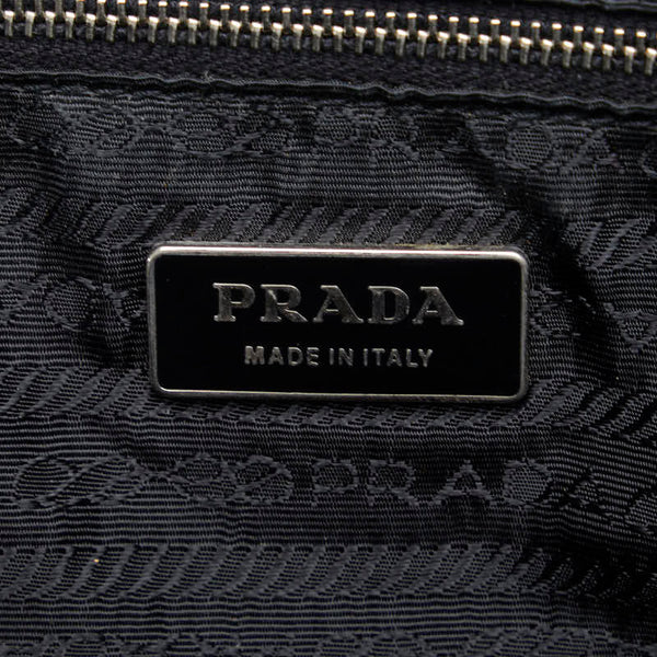 プラダ 三角ロゴプレート ハンドバッグ ブラック ナイロン レディース PRADA 【中古】