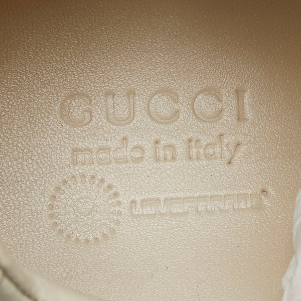 グッチ ロゴ ラメグリッター ダッドスニーカー 703809 アイボリー ホワイト マルチカラー レザー レディース GUCCI 【中古】