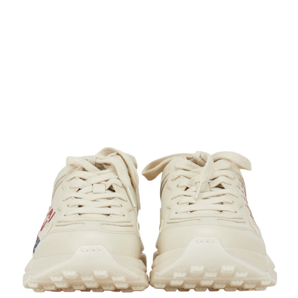 グッチ ロゴ ラメグリッター ダッドスニーカー 703809 アイボリー ホワイト マルチカラー レザー レディース GUCCI 【中古】