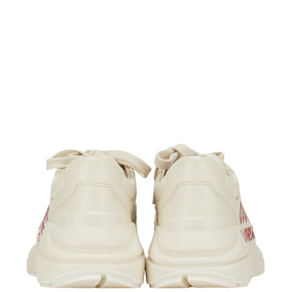 グッチ ロゴ ラメグリッター ダッドスニーカー 703809 アイボリー ホワイト マルチカラー レザー レディース GUCCI 【中古】