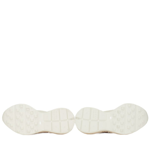 グッチ ロゴ ラメグリッター ダッドスニーカー 703809 アイボリー ホワイト マルチカラー レザー レディース GUCCI 【中古】