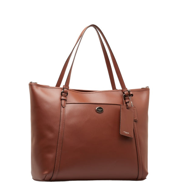 コーチ ロゴ ハンドバッグ ショルダーバッグ 2WAY ブラウン レザー レディース COACH 【中古】