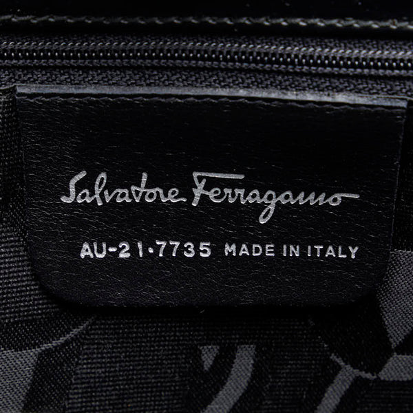 サルヴァトーレフェラガモ ガンチーニ トートバッグ ショルダーバッグ ブラック パテントレザー レディース Salvatore Ferragamo 【中古】