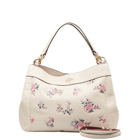 コーチ フラワー 花 スモールレクシー ハンドバッグ ショルダーバッグ 2WAY F25858 ホワイト マルチカラー レザー レディース COACH 【中古】