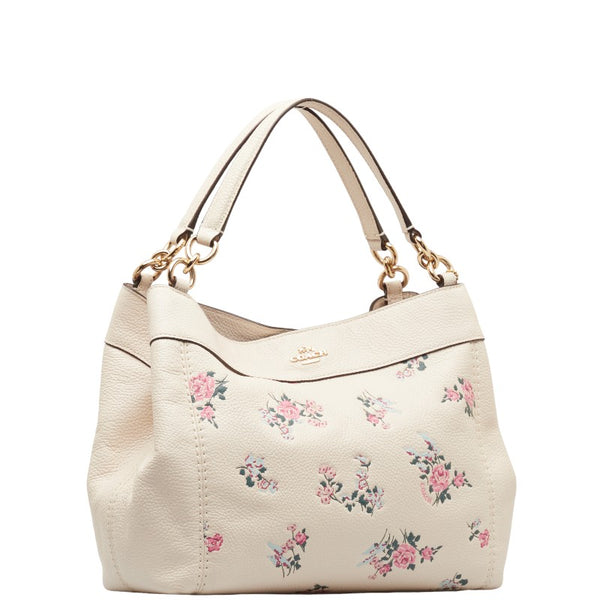 コーチ フラワー 花 スモールレクシー ハンドバッグ ショルダーバッグ 2WAY F25858 ホワイト マルチカラー レザー レディース COACH 【中古】