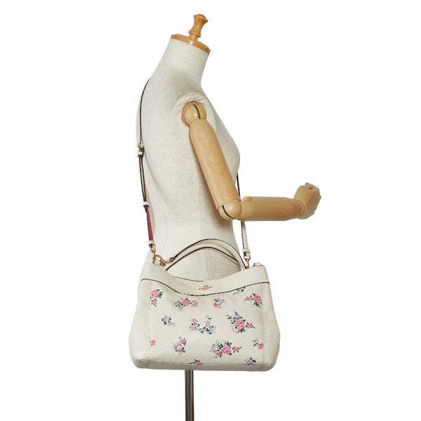 コーチ フラワー 花 スモールレクシー ハンドバッグ ショルダーバッグ 2WAY F25858 ホワイト マルチカラー レザー レディース COACH 【中古】