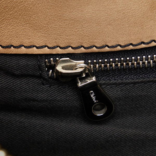 クロエ イーディス ハンドバッグ トートバッグ ベージュ レザー レディース Chloe 【中古】