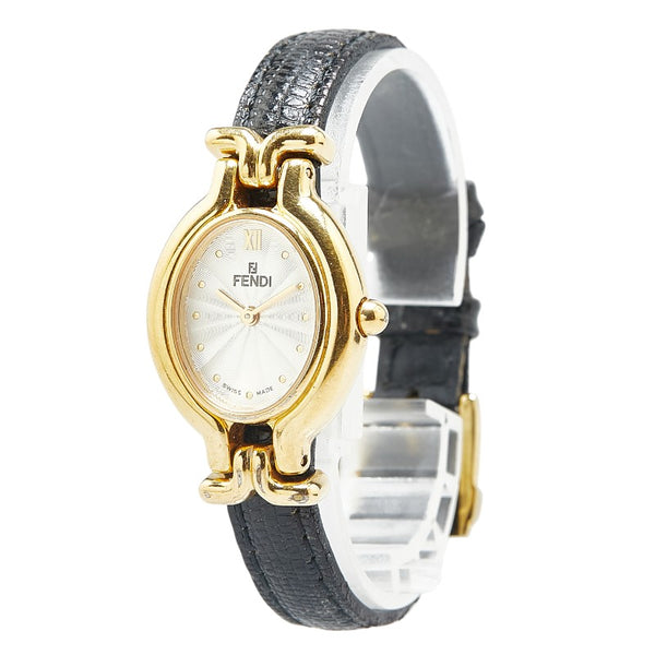 フェンディ チェンジベルト 5色 腕時計 640L クオーツ ホワイト文字盤 メッキ レディース FENDI 【中古】