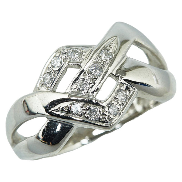 Pt850 プラチナ ダイヤ0.13ct リング 指輪 レディース 11号 【中古】