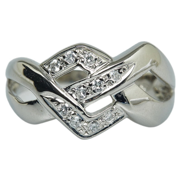 Pt850 プラチナ ダイヤ0.13ct リング 指輪 レディース 11号 【中古】