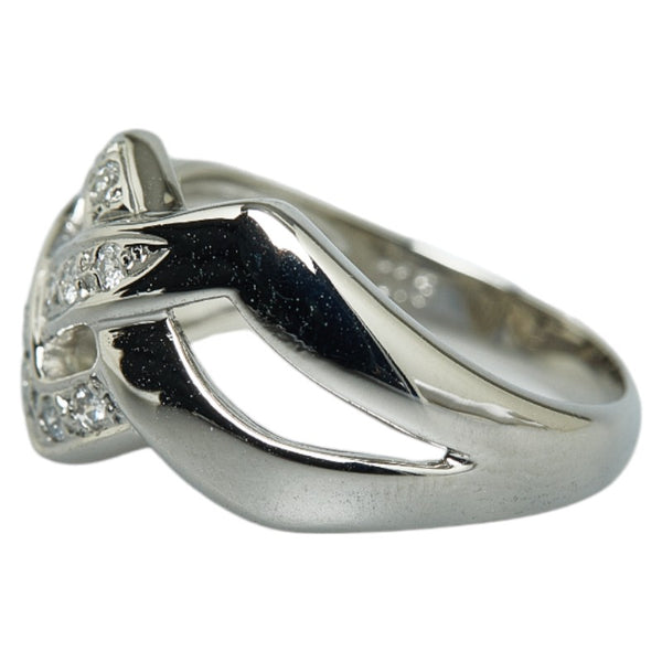 Pt850 プラチナ ダイヤ0.13ct リング 指輪 レディース 11号 【中古】