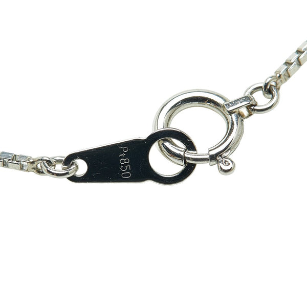 Pt900 プラチナ Pt850 プラチナ エメラルド0.23ct ダイヤ0.29ct プレート ぺンダントネックレス レディース 【中古】
