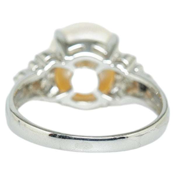 Pt900 プラチナ アコヤパール9.1mm ダイヤ0.14ct リング 指輪 レディース 10号 【中古】