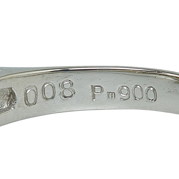 Pt900 プラチナ アコヤパール9.5mm ダイヤ0.08ct リング 指輪 レディース 14号 【中古】