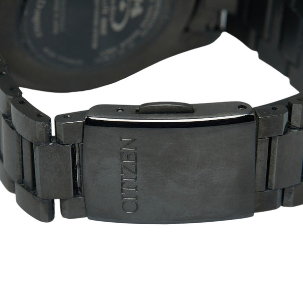 シチズン アテッサ ダイレクトフライト 腕時計 CC3085-51E ソーラー電波時計 ブラック文字盤 スーパーチタニウム メンズ CITIZEN 【中古】