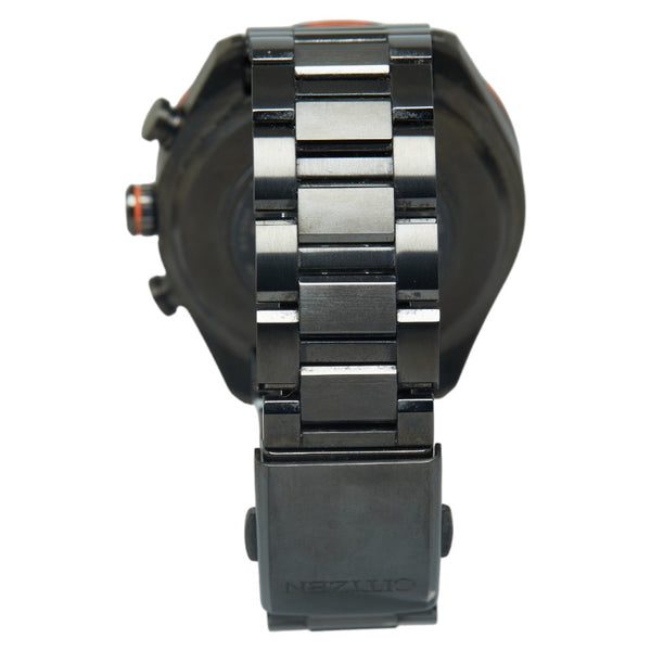 シチズン アテッサ ダイレクトフライト 腕時計 CC3085-51E ソーラー電波時計 ブラック文字盤 スーパーチタニウム メンズ CITIZEN 【中古】