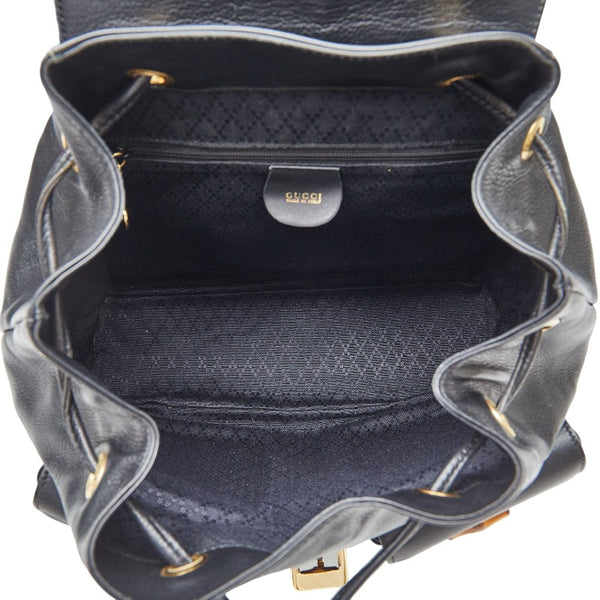 グッチ バンブー リュック バックパック 003 58 0016 ブラック レザー レディース GUCCI 【中古】