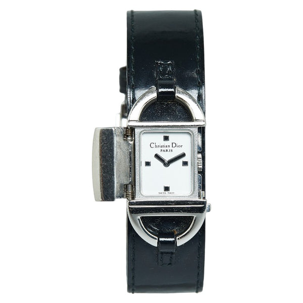ディオール パンディオラ 腕時計 D78-100 クオーツ ホワイト文字盤 レザー ステンレススチール レディース Dior 【中古】