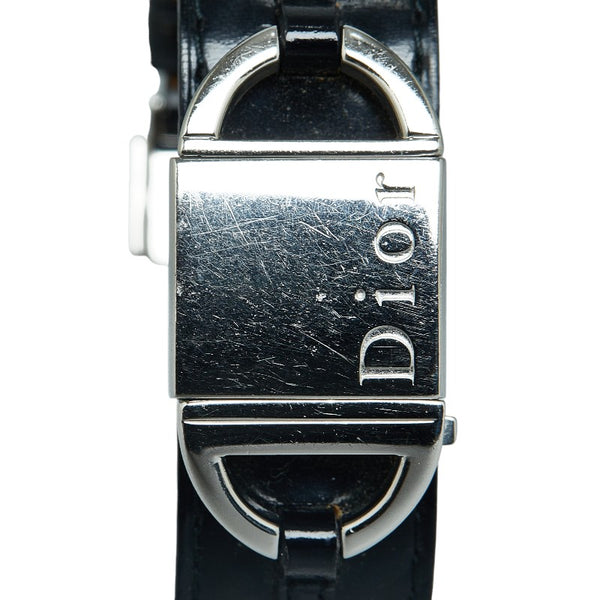 ディオール パンディオラ 腕時計 D78-100 クオーツ ホワイト文字盤 レザー ステンレススチール レディース Dior 【中古】