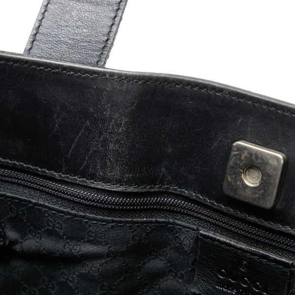 グッチ シェリーライン ハンドバッグ トートバッグ 002.1134 ブラック ブラウン レザー レディース GUCCI 【中古】